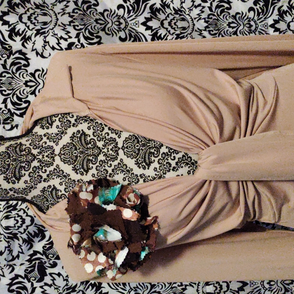 Upcycled fabric flower pin corsage